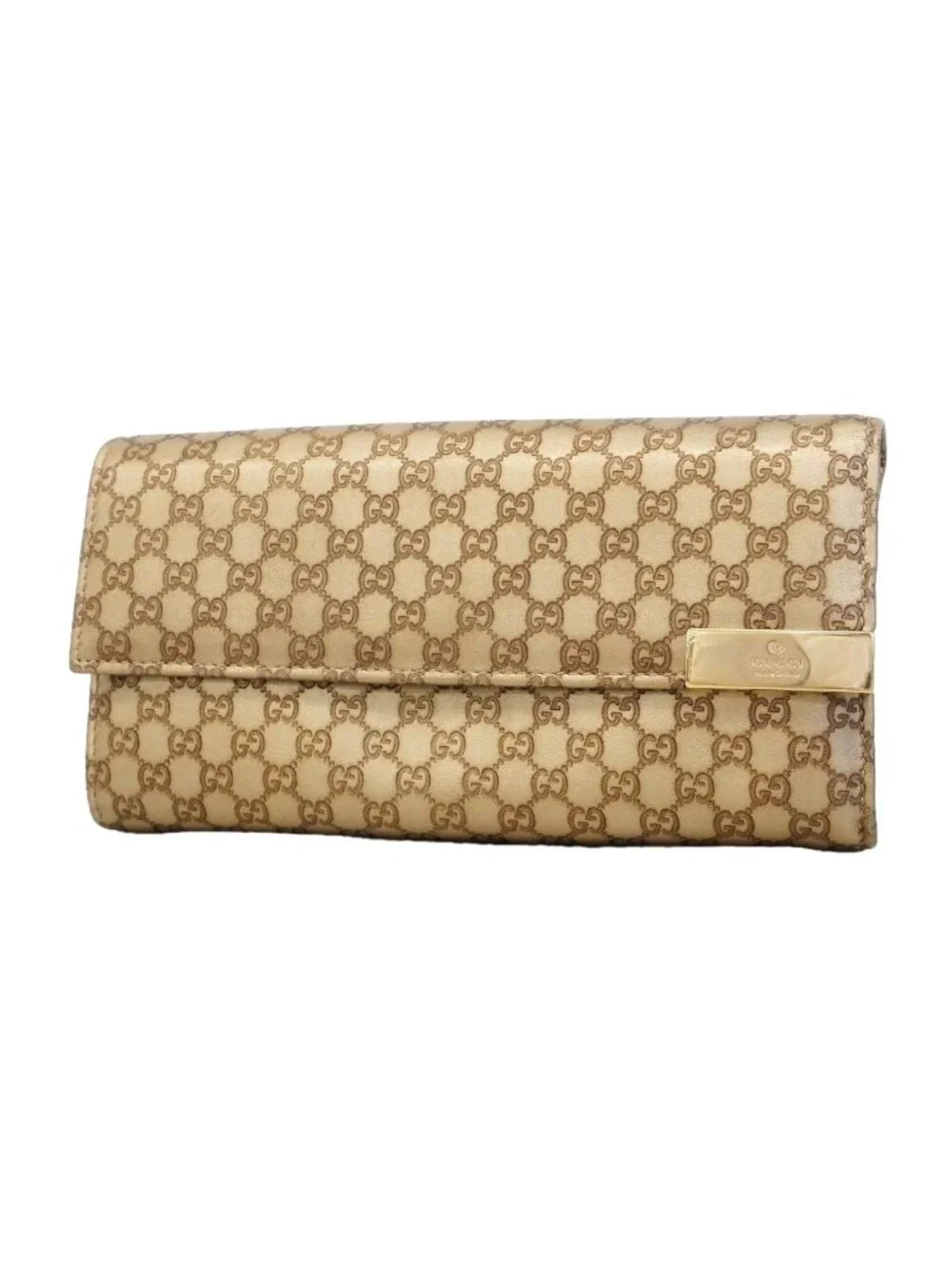 Gucci Wallet Micro Guccissima Leather Brown Gold